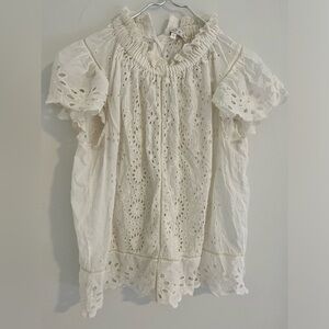 Marea Ivory Eyelet Top / sz small